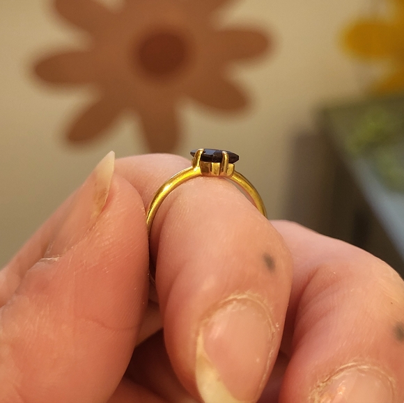 GLDN Solid Gold Grand Baguette Ring Forest Emerald Size 5 - Picture 6 of 9